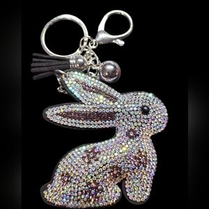 Sparkling Bunny Bag Charm Keychain